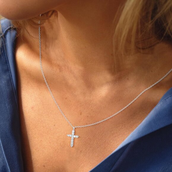 Delicate Gold Plated Cross Necklace with Adjustable Chain - For All Occasions - Picture 3 of 6
